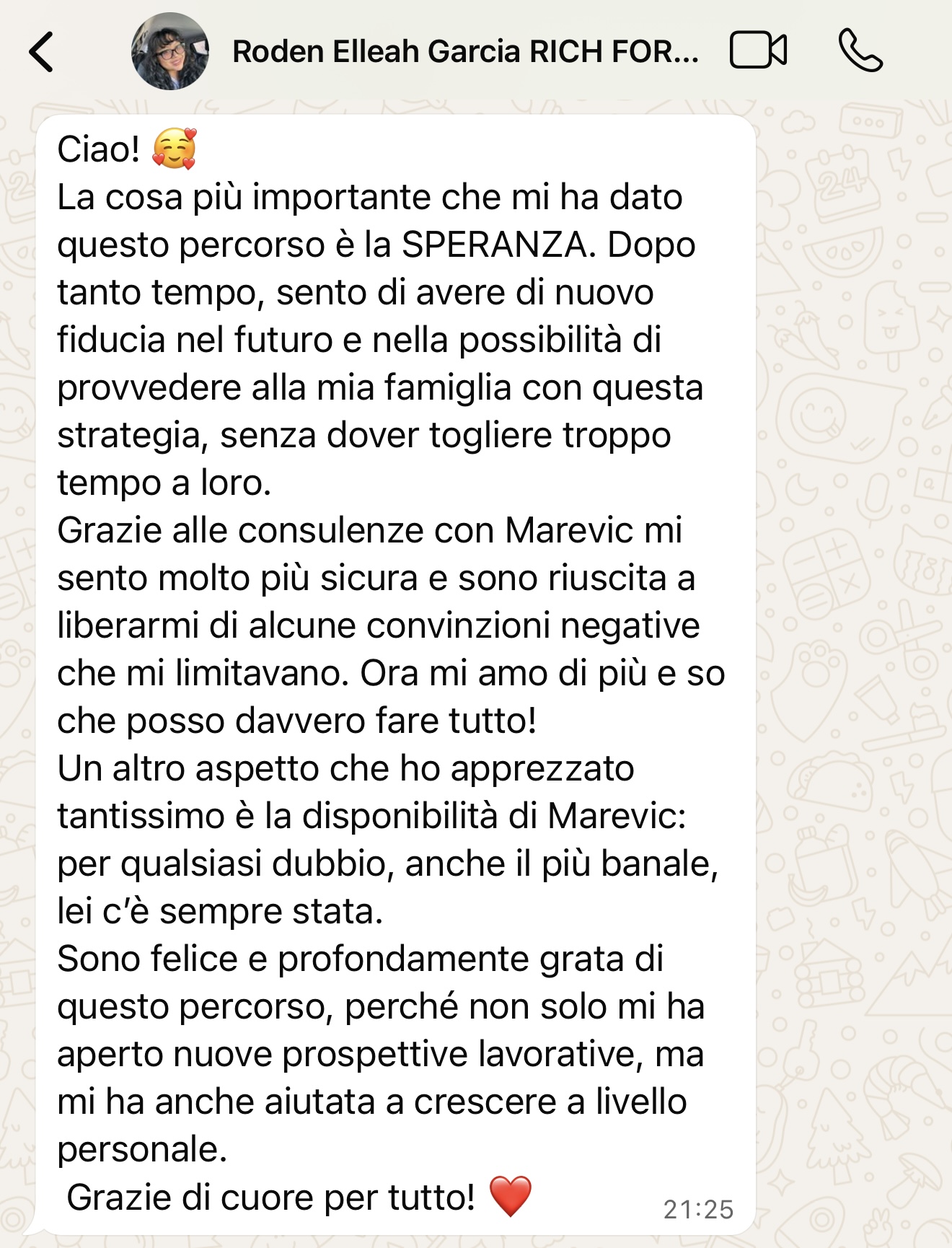 Testimonianza di Leah