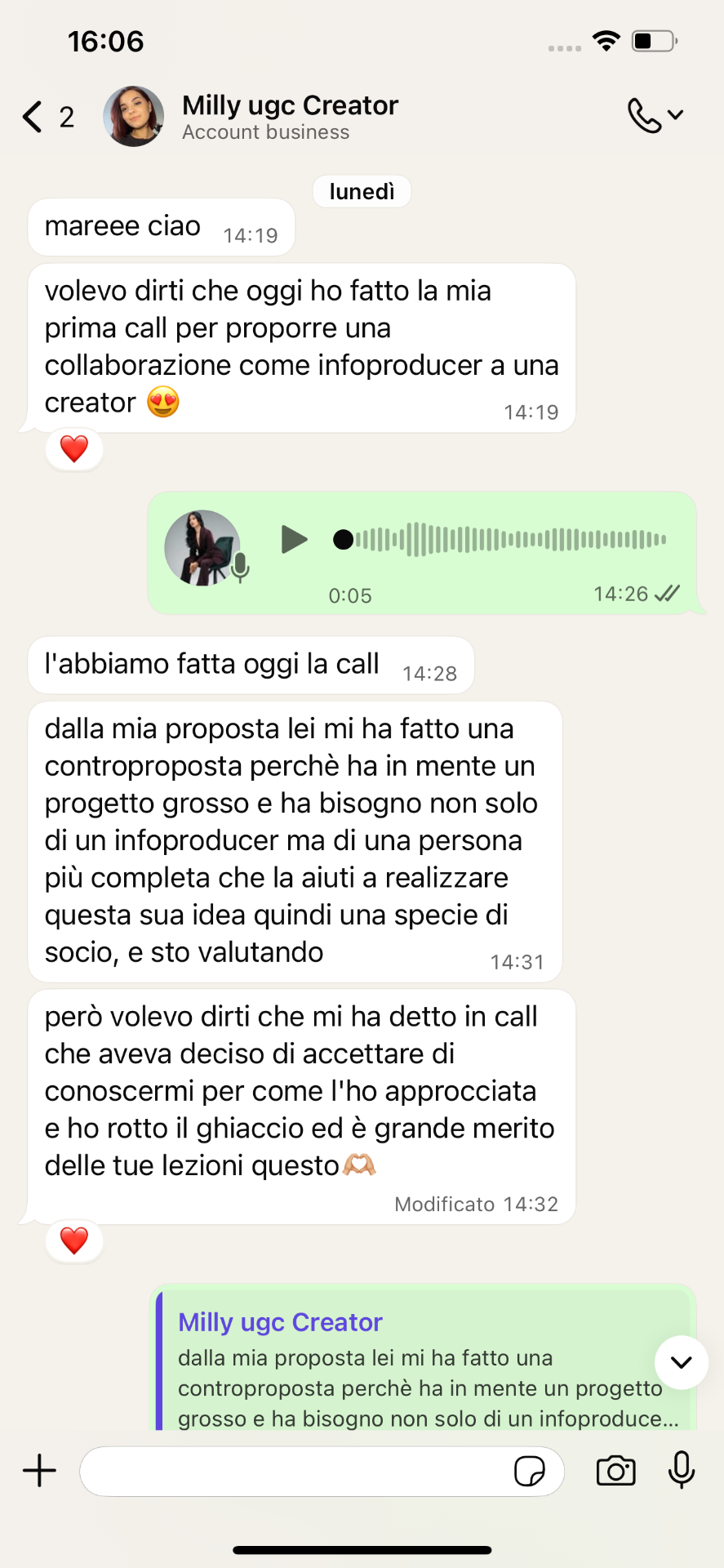 Testimonianza di Milly